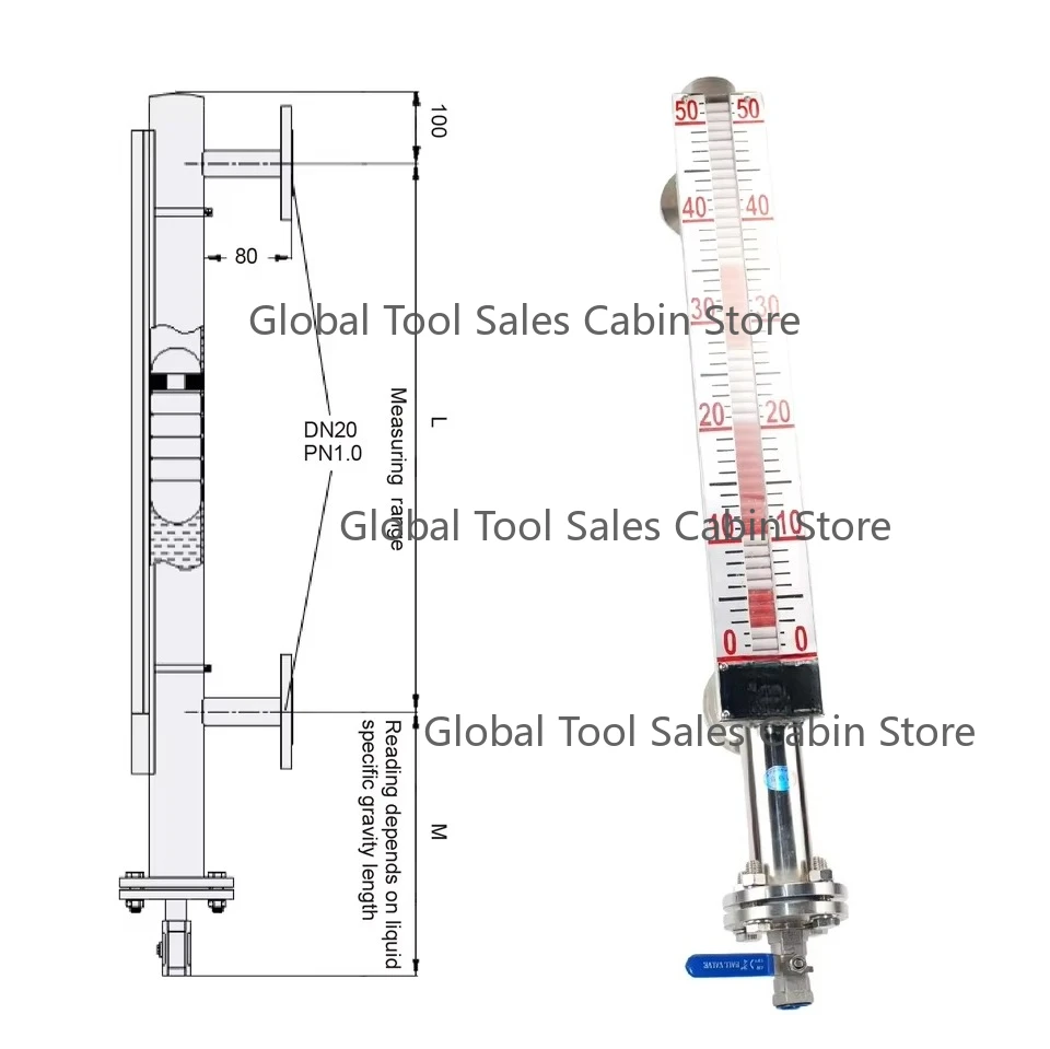 Stainless Steel  Flip Level Gauge with Float and Flap Indicator for Liquid Tanks