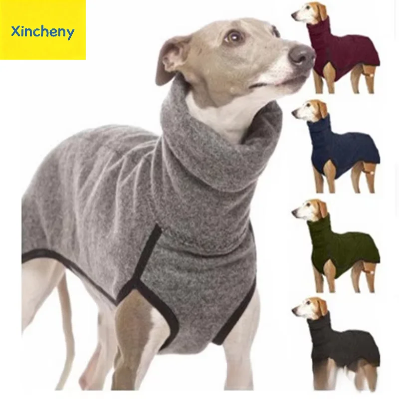 Winter Dog Turtleneck Vest Windproof Warm Fleece Soft Plush Pullover Coat Medium Large Dogs Whippet Italian Greyhound Hot New