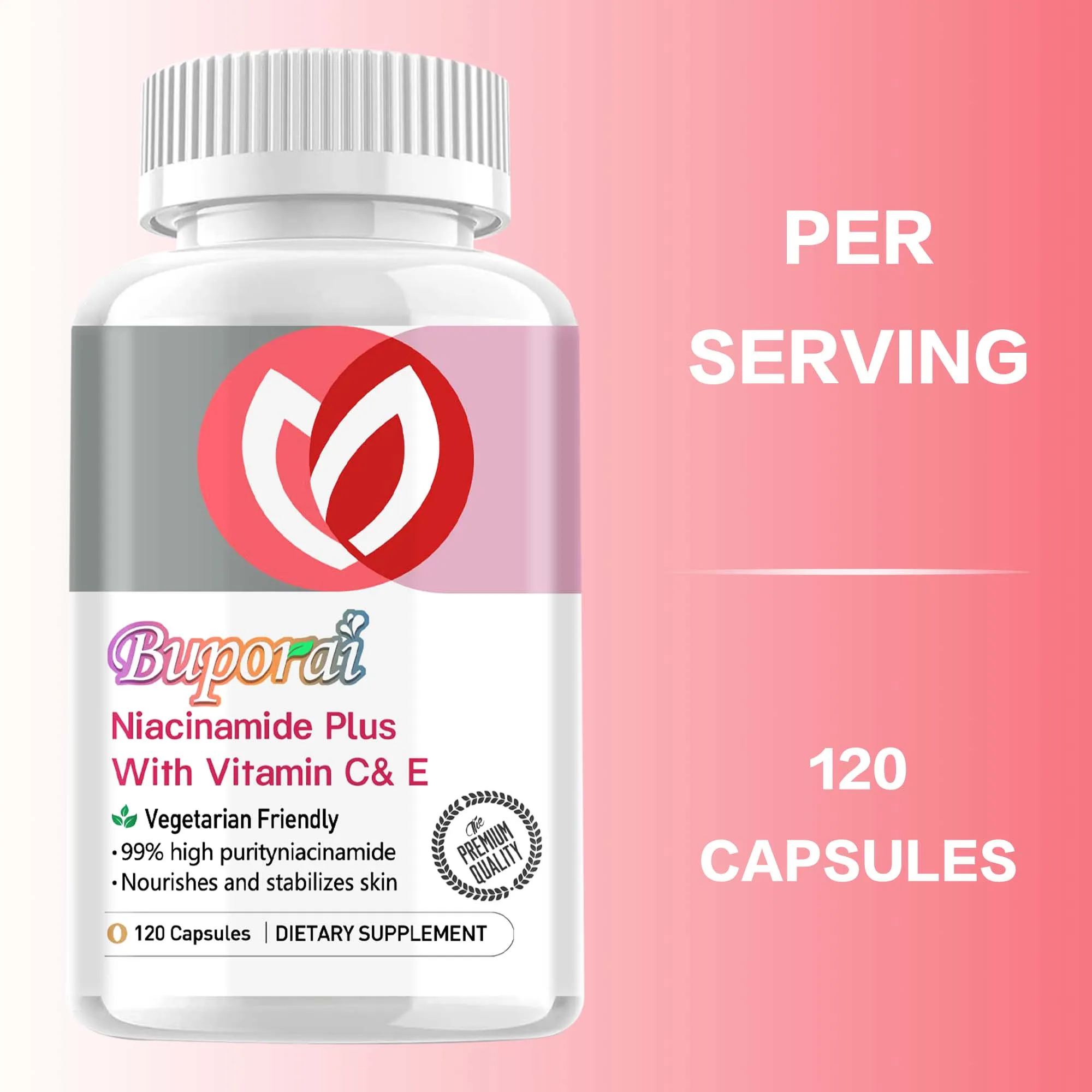 

Niacinamide with Vitamins C & E - Anti-aging, Smooth Skin, Helps with Skin Cell Health, Improving Immunity, Energy Production