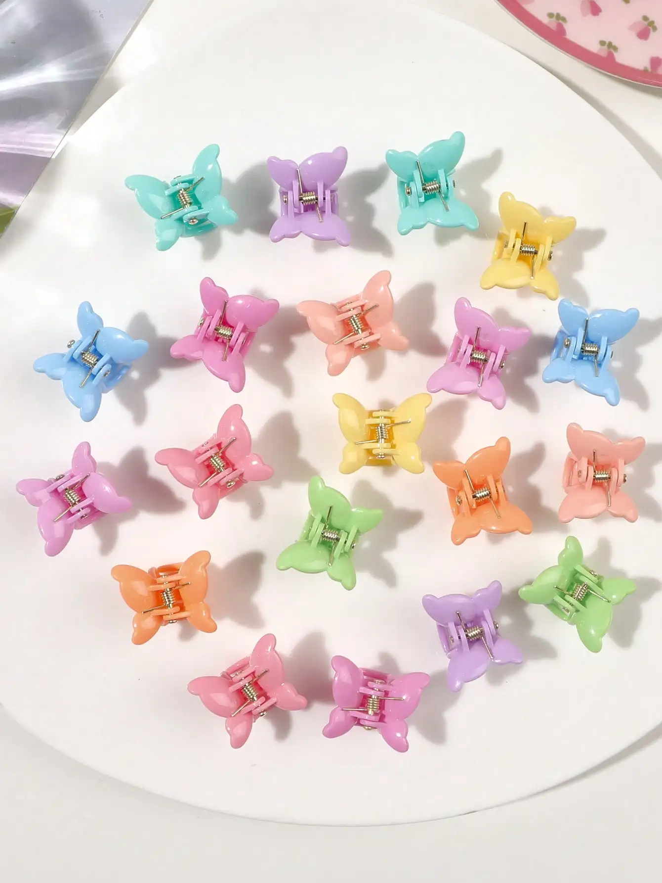 20 Packungen sortierte Haarspangen in Macaron-Farben mit Schmetterlingsmotiv, schöne Mini-Schmetterlings-Haarspangen, niedliche Sommer-Haaraccessoires für Frauen und Mädchen – Detail 18