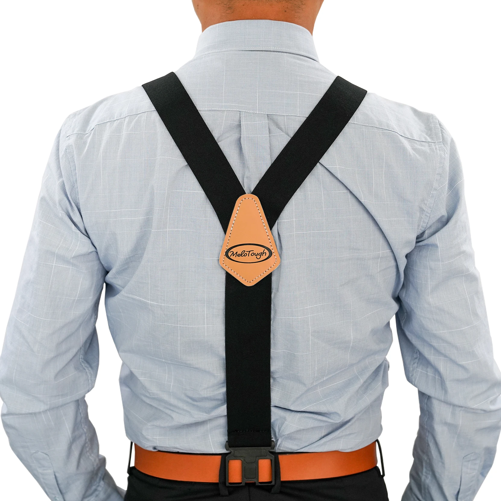 Melo Tough Y Back Suspenders Airport Friendly Suspenders,NO Buzz With Plastic Clip 2 Inch Fully Elastic Braces