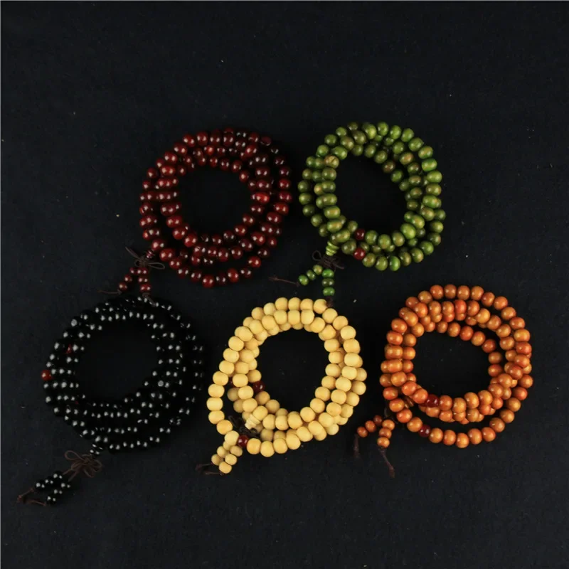 108 Beads 8mm Sandalwood Buddhist Jewelry Buddha Wood Prayer Bead Mala Unisex Men Bracelets & Bangles Jewelry