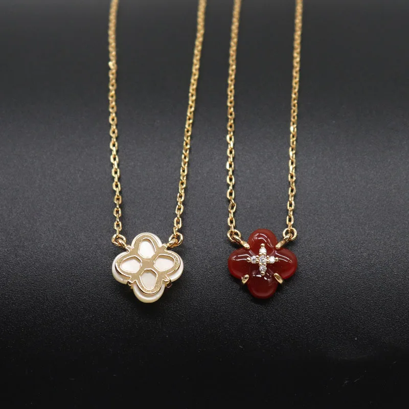 Wishing Pool Natural Stone Necklace for Women Gold Plated Vintage Necklaces Female's Simple Elegant Jewelry for Party Wedding