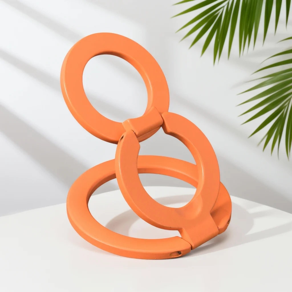 

2026 Double-Sided For MagSafe Phone Holder for iPhone Foldable 360° Rotating Stand Strong Magnet & Finger Grip Suppor