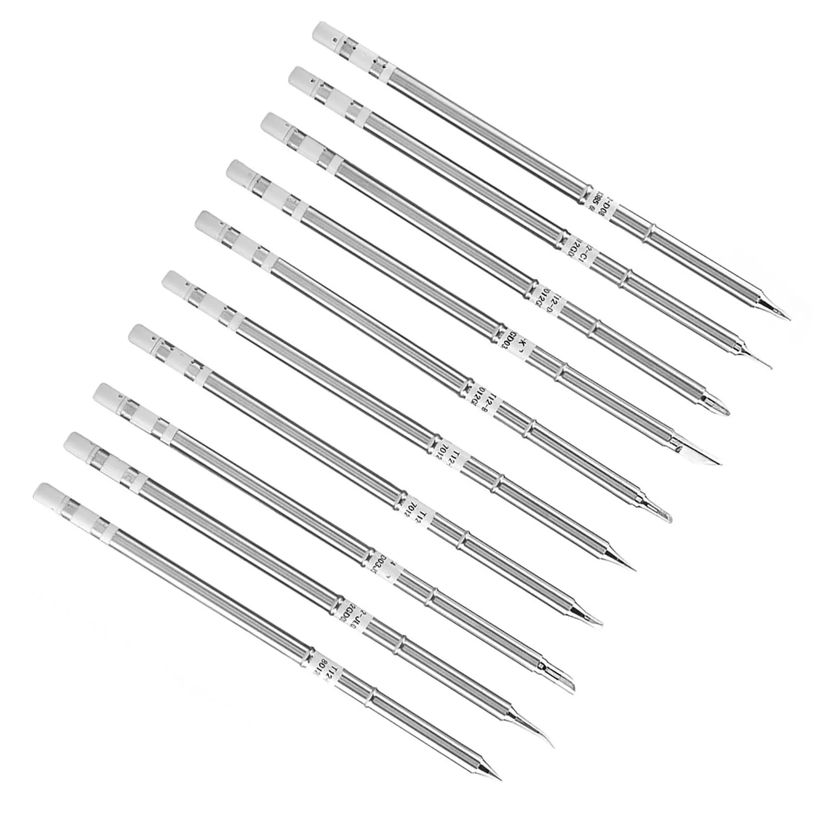 10Pcs T12 Series Soldering Iron Tips Welding Tool Replacement for FX-951 Rework Station