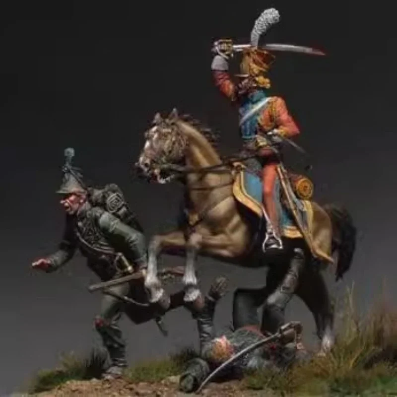 

Белая модель из смолы высотой 60 мм (3 солдата) Белая модель ручной работы без необходимости и бесцветный комплект Gk