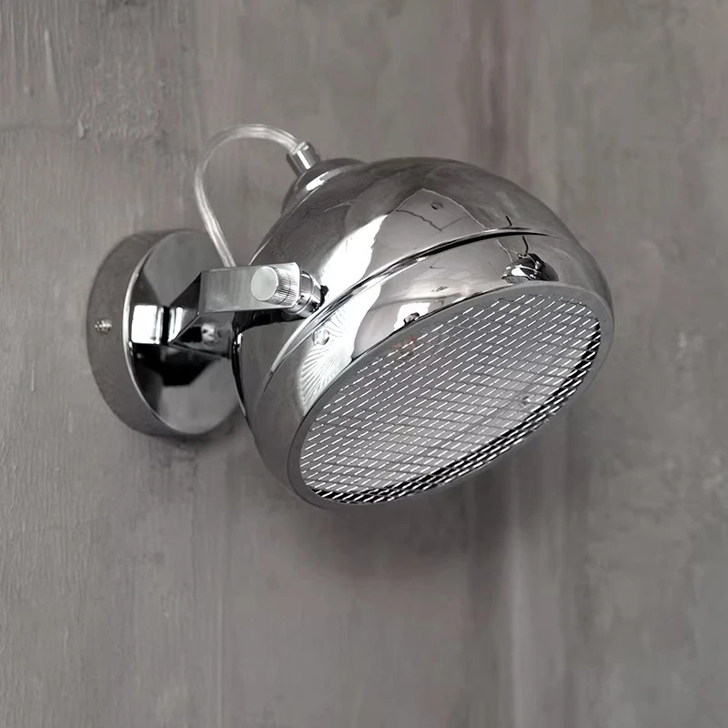 Iron Silvery Wall Lamp Industrial Retro Style Wall Light Restaurant Study Desktop Lighting Lamps Electroplating Decor Lights