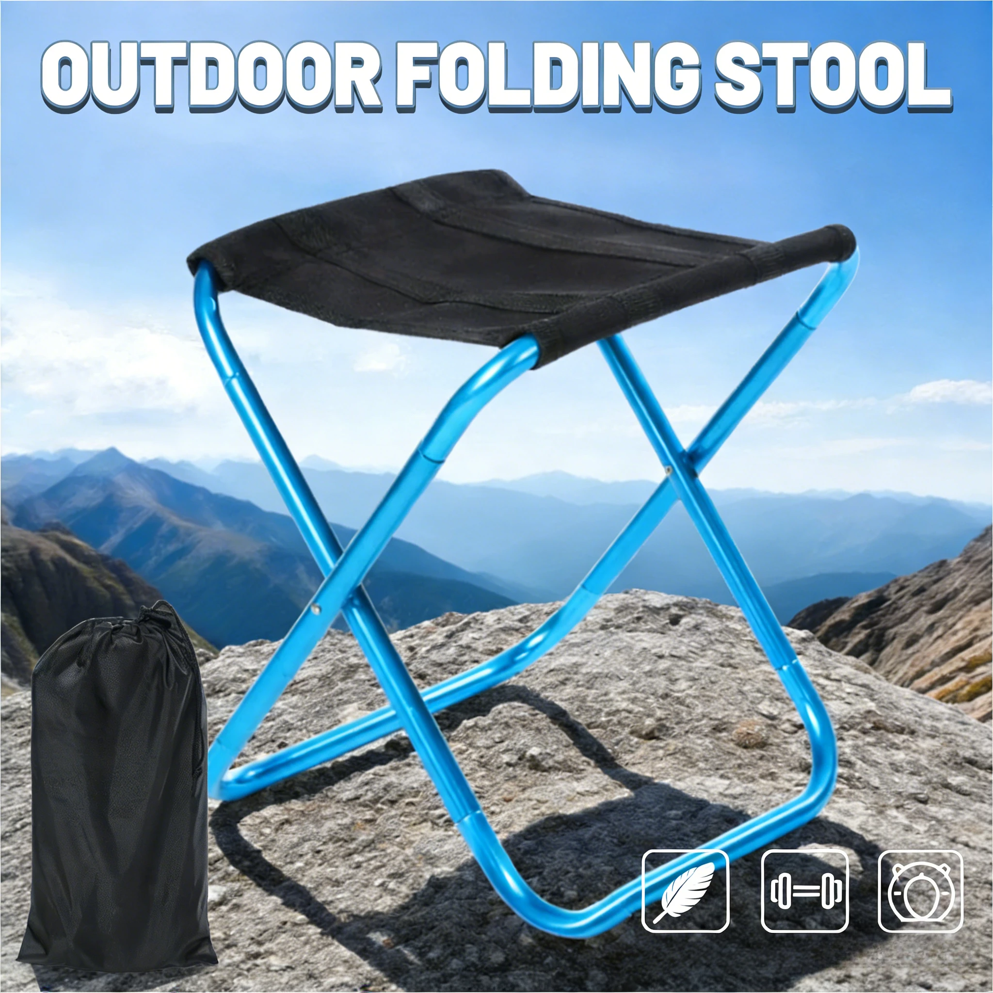 

Сверхлегкий складной стул для кемпинга из алюминиевого сплава — портативный стул для пикника и рыбалки для пеших прогулок, путешествий с легкой транспортировкой