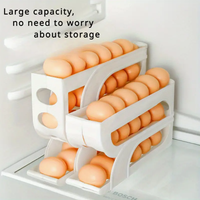 Kitchen Sliding Egg Dispenser Automatic Rolling Egg Rack Durable Refrigerator Egg Storage Box Shatterproof Household Supplies