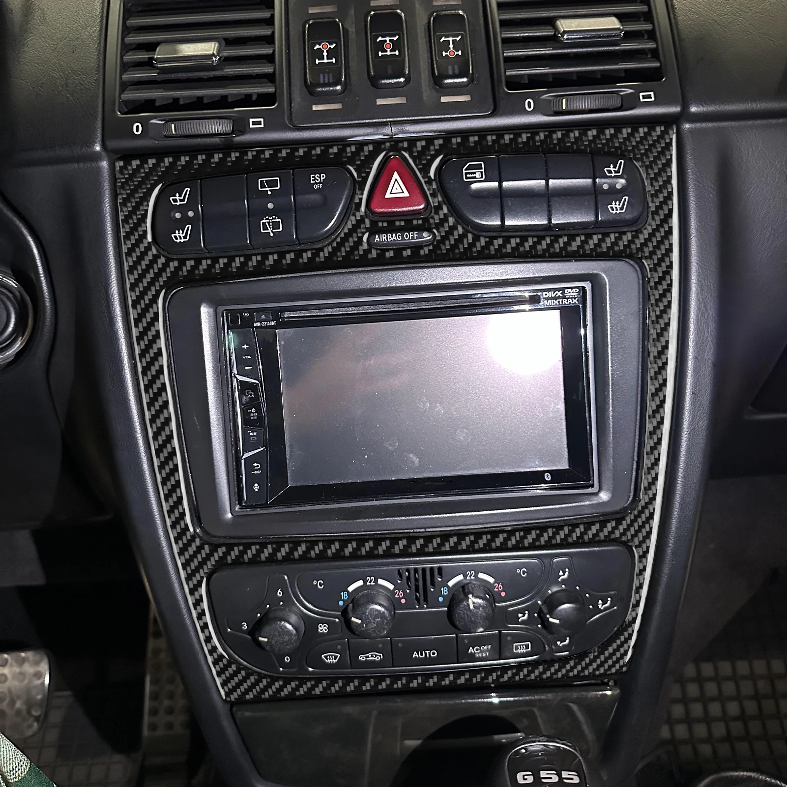 For Benz G-Class W463 G500 G55 2004-2012 Accessories Carbon Fiber Center Console Gear Shift Air Vnet Cover Car Interior Sticker