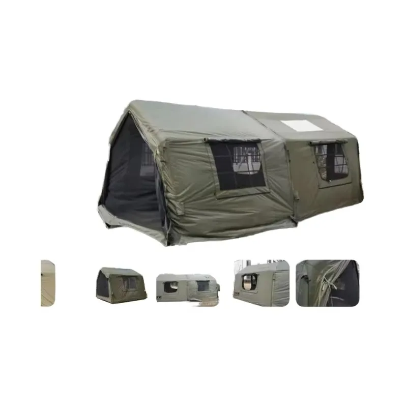 8 ㎡ outdoor camping inflatable tent camping waterproof double polyvinyl chloride air column TC cotton outdoor combination set