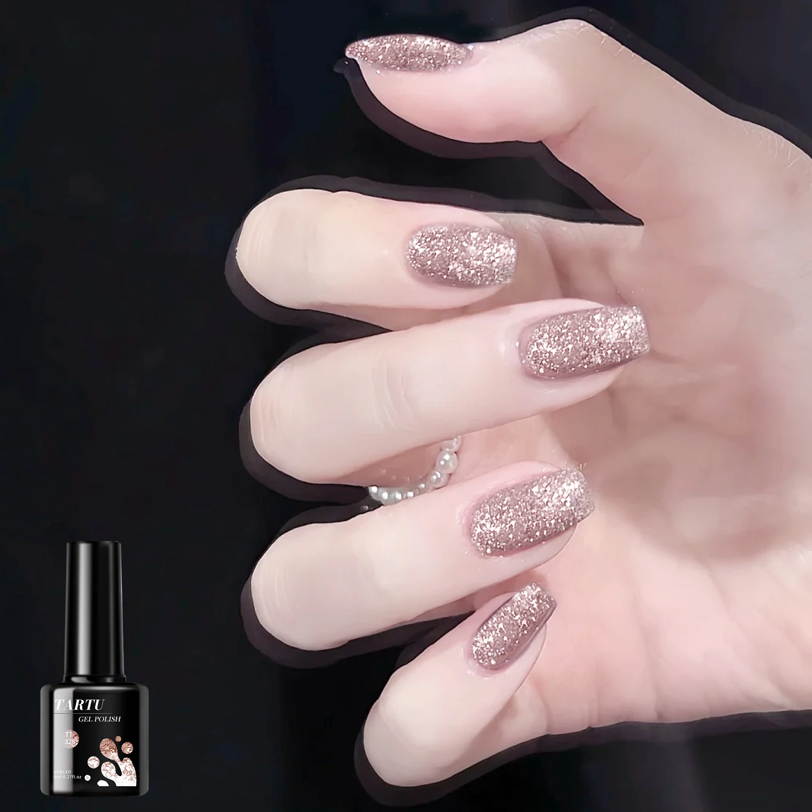 8 مللي الوردي بريق المجسم بريق هلام مسمار البولندية القابلة للإزالة LED/الأشعة فوق البنفسجية طويلة الأمد بريق الترتر المنزل مسمار الفن صالون