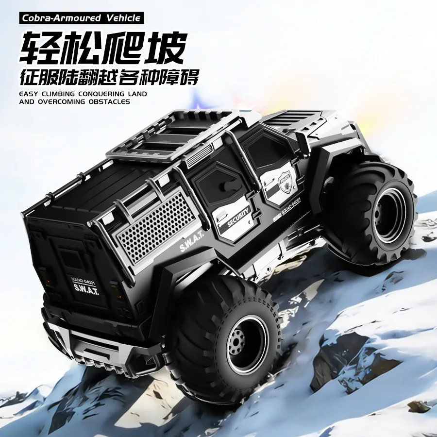 Cobra Shape Transform Water Spray Amphibious RC Truck Land Water 2 In 1 Remote Control Off Road Vehicle For Kids