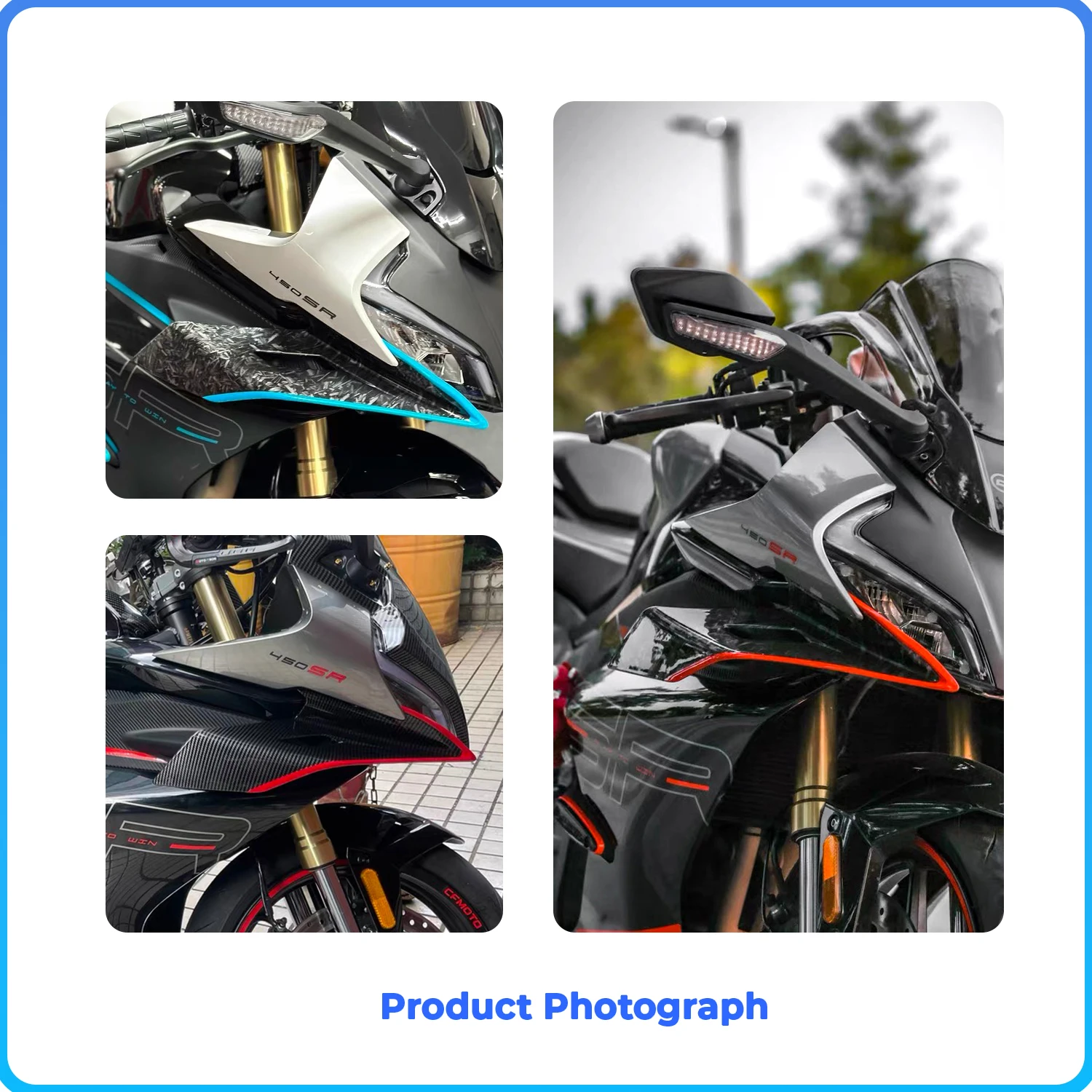 Motorcycle Front Side Spoiler Winglet Fairing Racing Wing Kit For CFMOTO 450SR 450 SR 2022-2023 Deflector Pneumatic Fairings