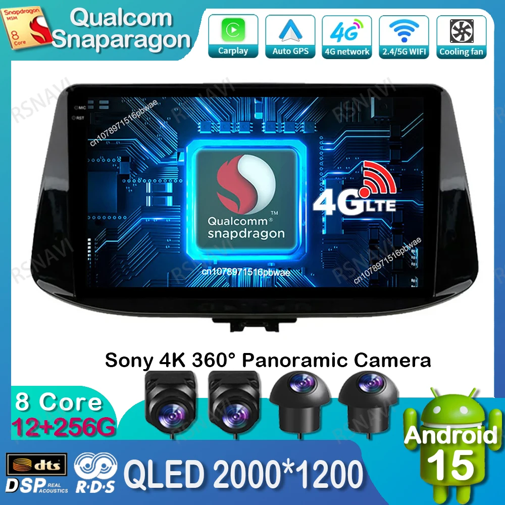

Android 15 Car Radio For Hyundai I30 2017 2018 BT Qualcomm 4G LTE DVD DSP Multimedia Viedo Player Autoradio GPS Stereo QLED AUTO
