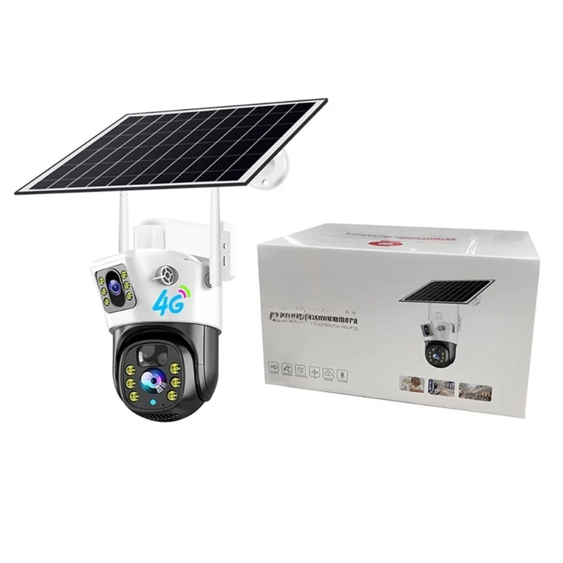 

7.5 Watt Solar Panel 8000 mAh Camara Seguridad External Wireless Dual Lens 4MP V380Pro 4g Camera Surveillance Coverless SIM Card