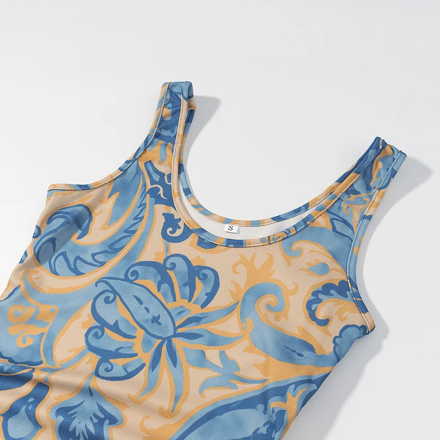 Abito con giuntura con finiture in nappa Abiti da sera a pieghe vintage da donna Nuovi abiti da donna sexy con nappe Abito con stampa floreale senza maniche