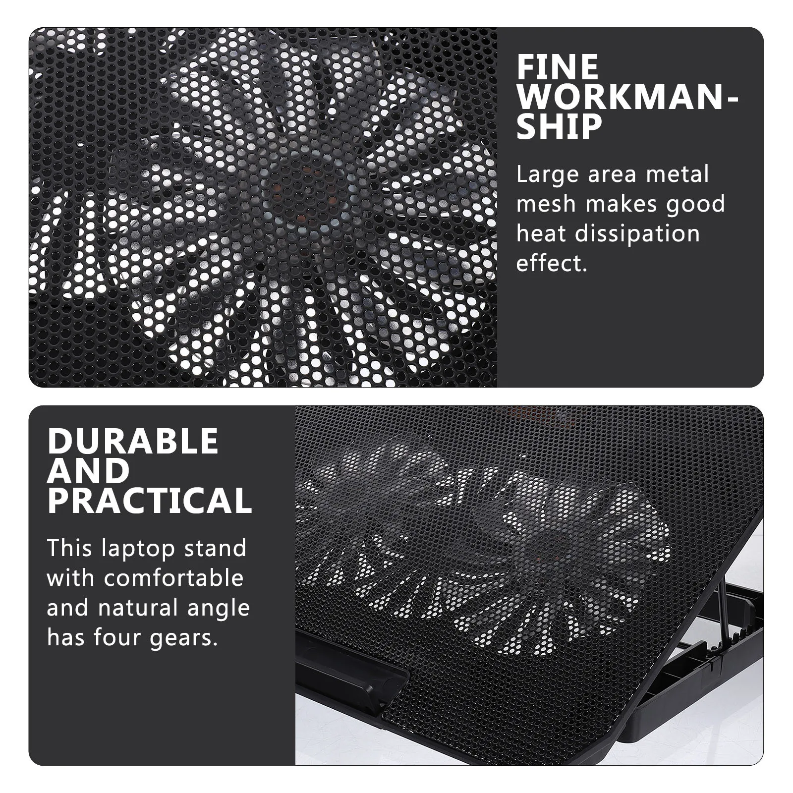 

1Pcs Laptop Air Cooler Stand for 14-15.6in Notebook Computer High Efficiency Heat Dissipation USB Powered Silent Cooling Pad