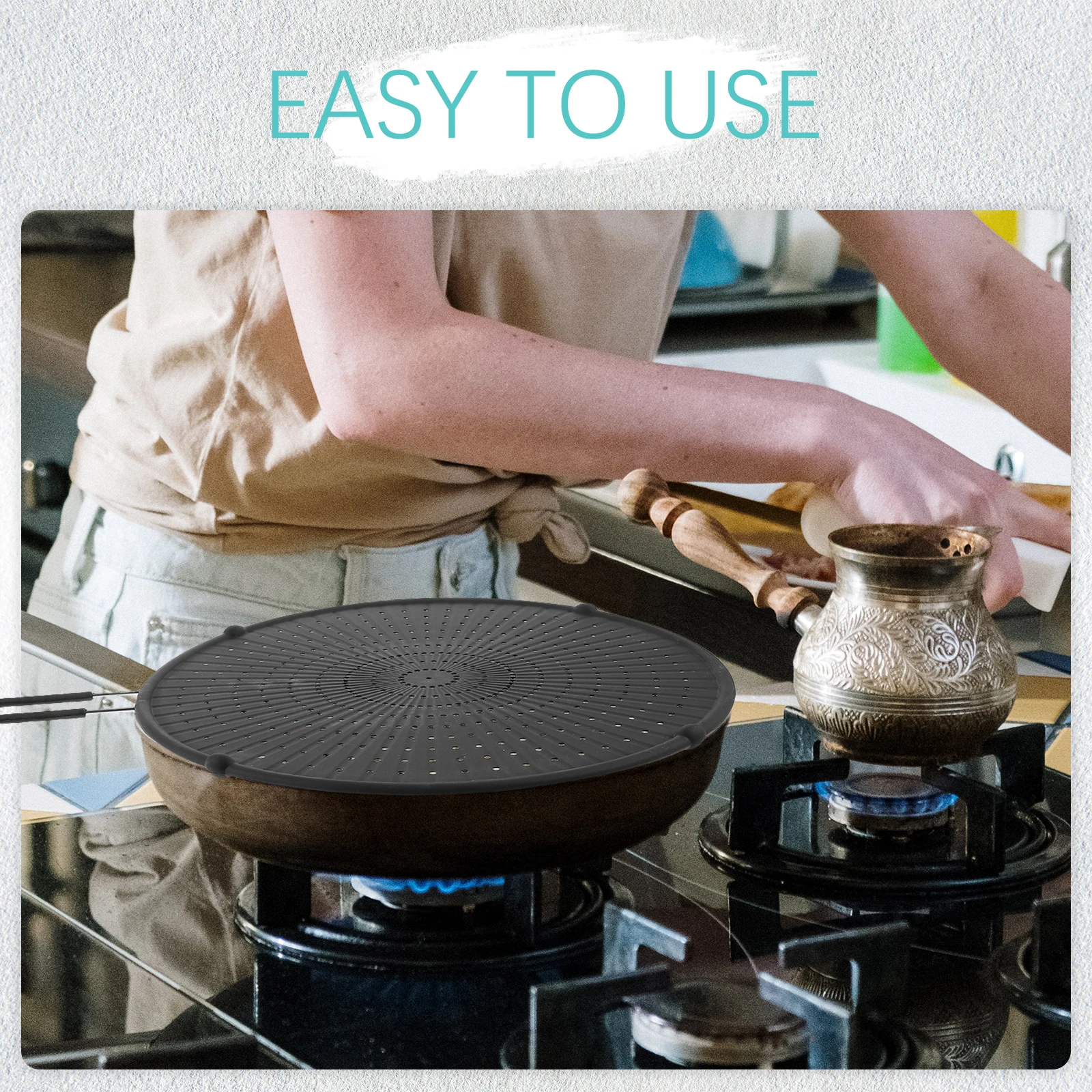 

1Pc Environmentally Friendly Silicone Oil Guard Net Pot Cover Anti Splattering Frying Pan Lid