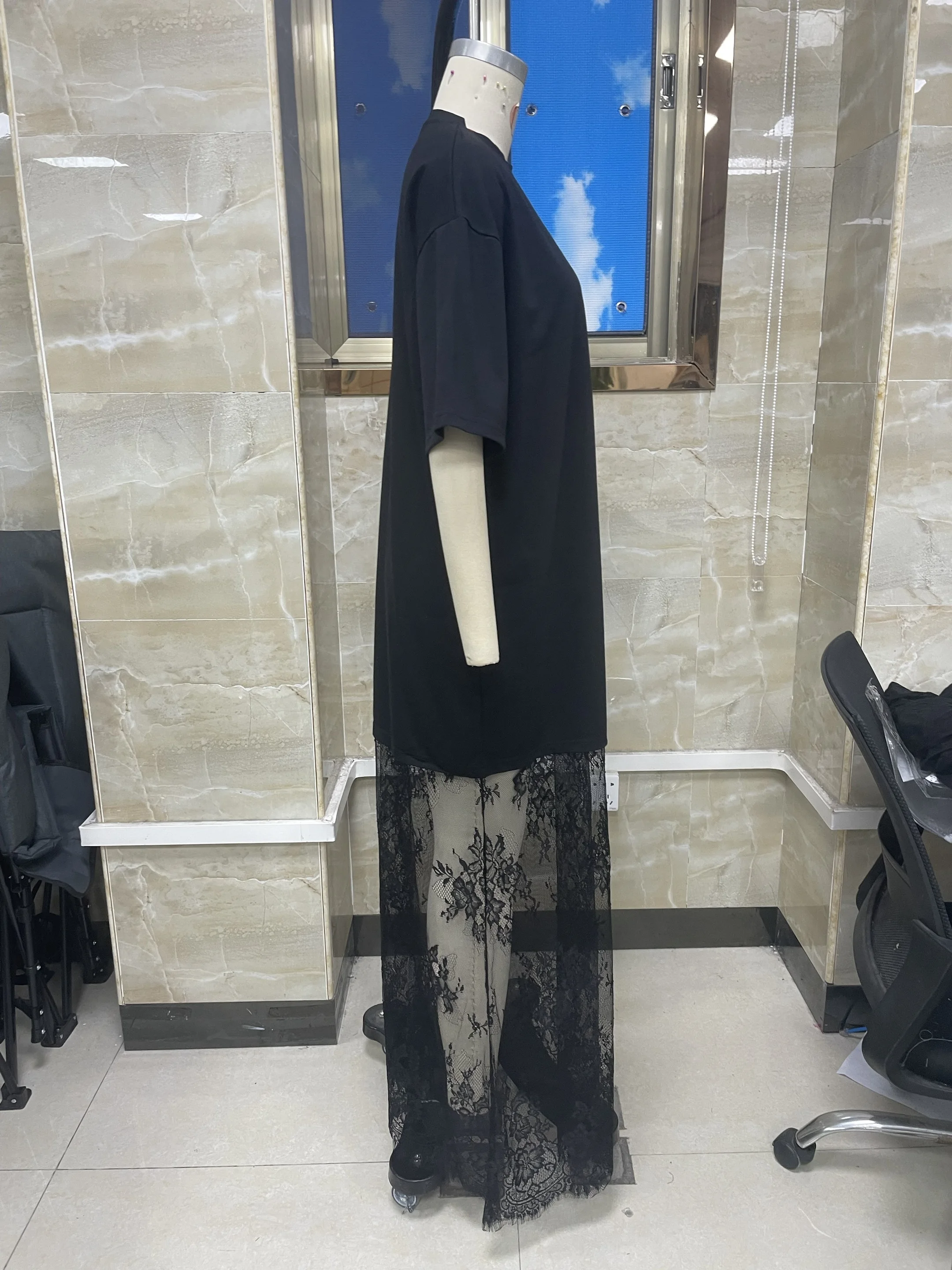 فستان دانتيل أسود شفاف بطول الأرض، فستان لانجيري نسائي، ملابس نوم نسائية، فستان بيبي دول بأكمام قصيرة، فستان لانجيري نسائي