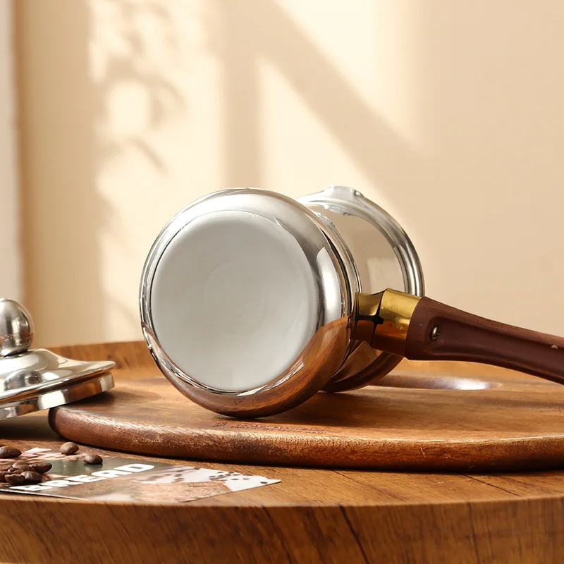 350/550/720 مللي إبريق قهوة تركي من الفولاذ المقاوم للصدأ مع مقبض طويل محمول لتدفئة الزبدة وعاء صهر الشوكولاتة للمطبخ