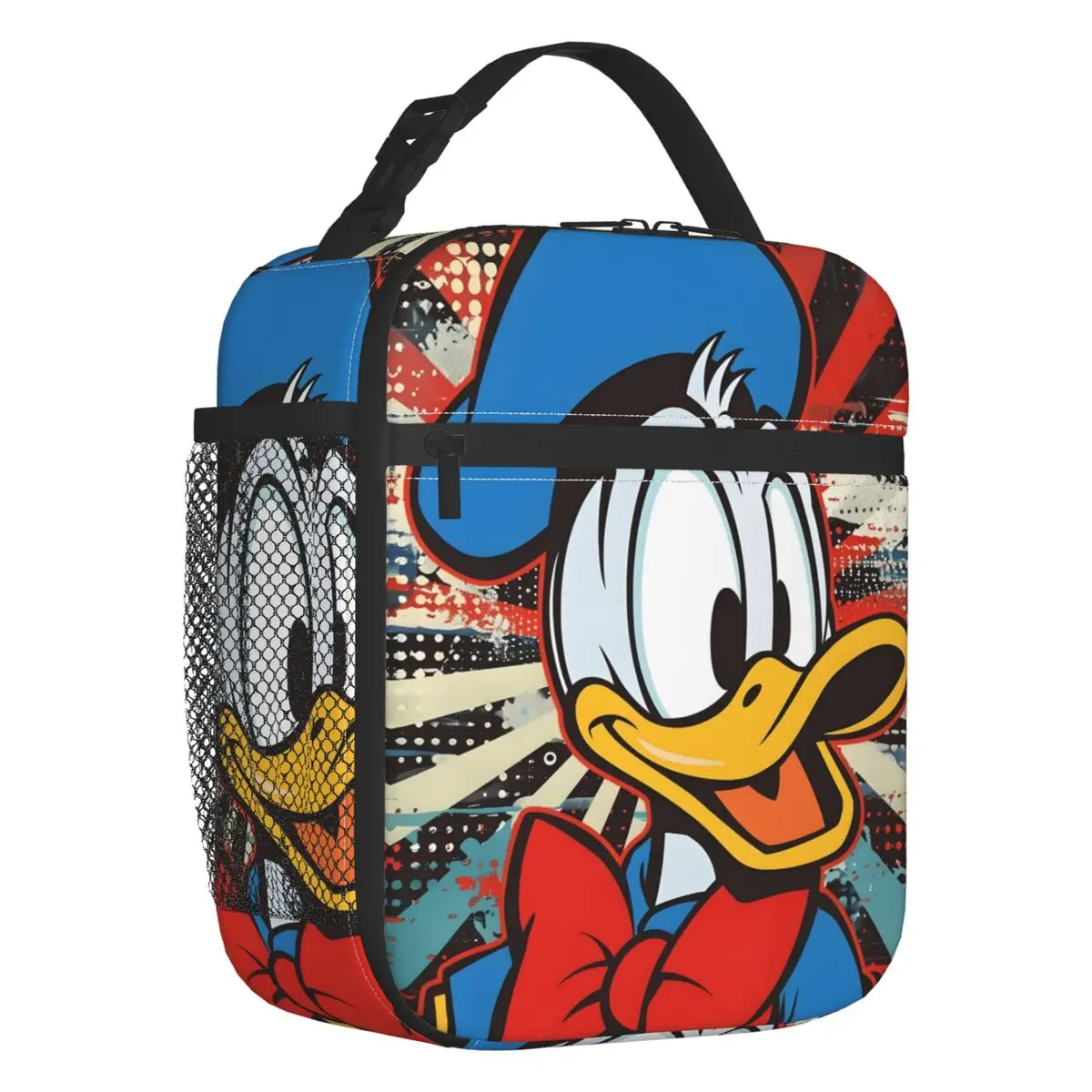Custom Donald Duck Graffiti Design Lunch Bag Warm Cooler Anime Cartoon Insulated Lunch Box for Office