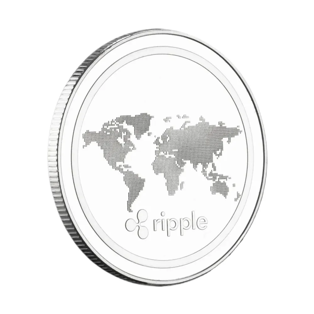 Ripple Coin Physical Crypto Collectible Gift Silvery Plated Cryptocurrency Souvenir Coin Home Decoration