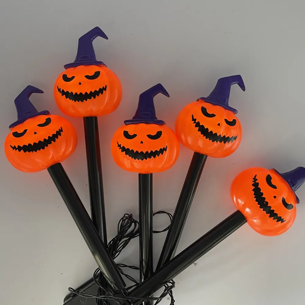 Imagem -02 - Outdoor Impermeável Halloween Pumpkin Lamp Luzes Solares Feriado Jardim Luzes Led Terra Plug Decorações Gramado 665 2024