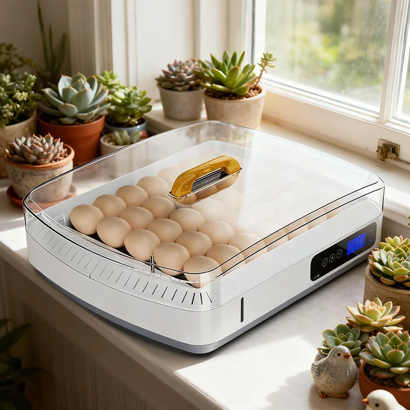 

Large 35Egg Automatic Smart Incubator Temp Humidity Display Auto Egg Turner Poultry Hatcher for Chicken Bird Dual Cycle Air Duct