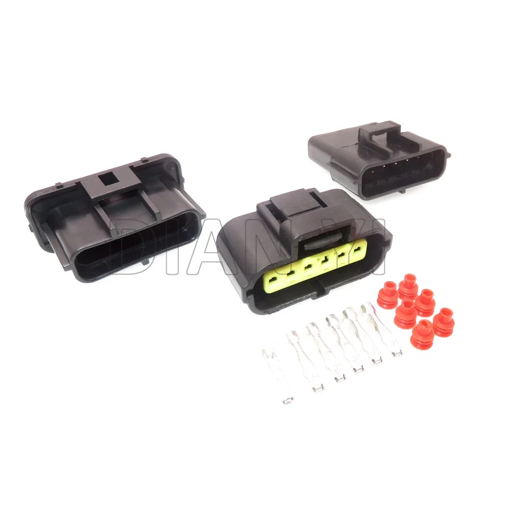 1 Set 6 Way Auto Gasoline Pump Sealed Wire Cable Socket AC Assembly For Mazda 184060-1 Car Petrol Pump PCB Connector