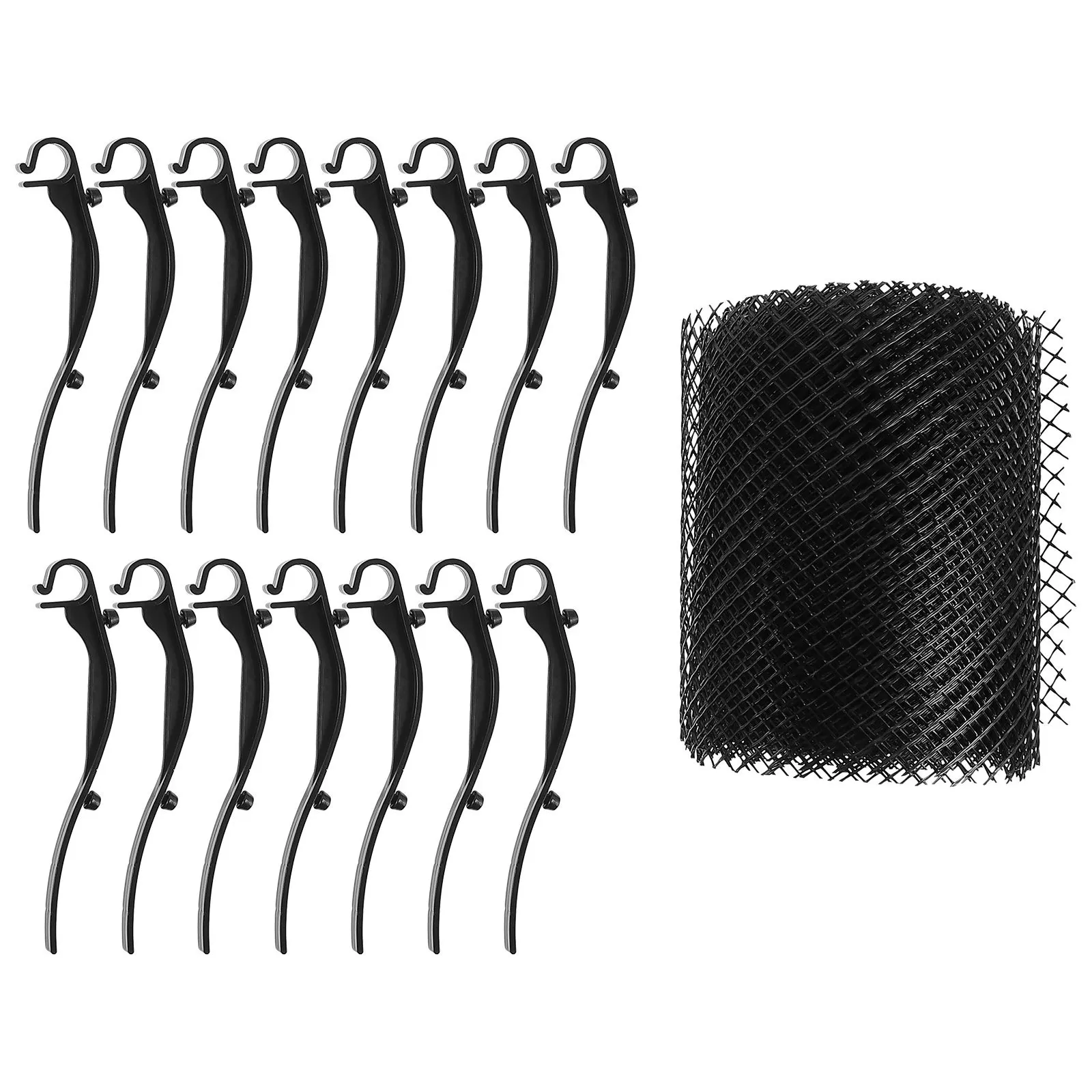 Filtro per blocco foglie in rete di protezione per grondaie in plastica resistente, rotolo da 4,7 piedi, barriera anti-intasamento per detriti per grondaie da giardino, balcone