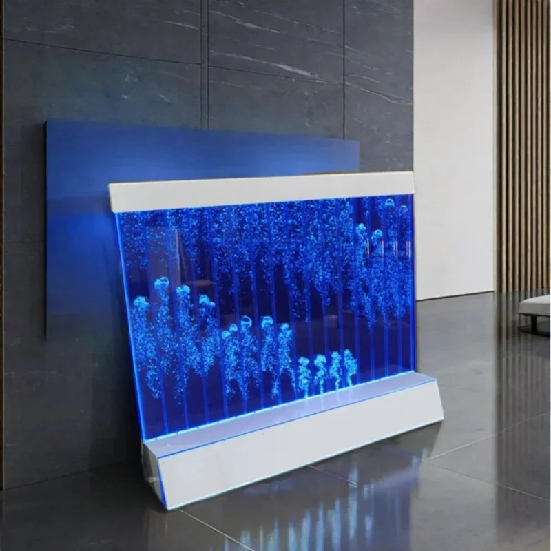custom.Customized LED Interior Acrylic Contemporary Dancing Fountain Bubble Wall/Panel Screens Glass Technics Color Changi
