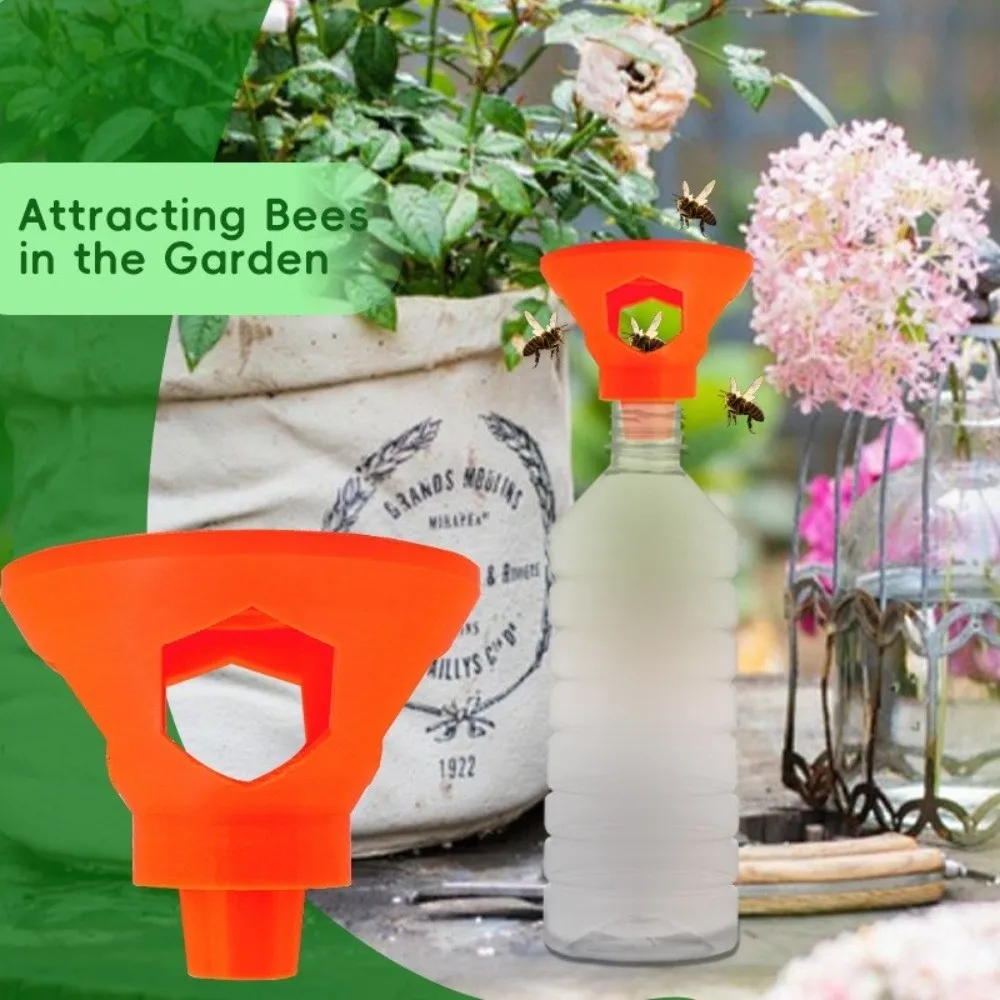 

2pcs Insect Control Plastic Bee Catcher Spiral Interface Multi Holes Fruit Fly Trap Reusable Insect Trap Home Use