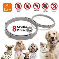 Pet Dog Cat Anti Flea And Tick Collar 8Month Protection Adjustable Pet Collars Necklace For Puppy Cat Large Dogs Accessories