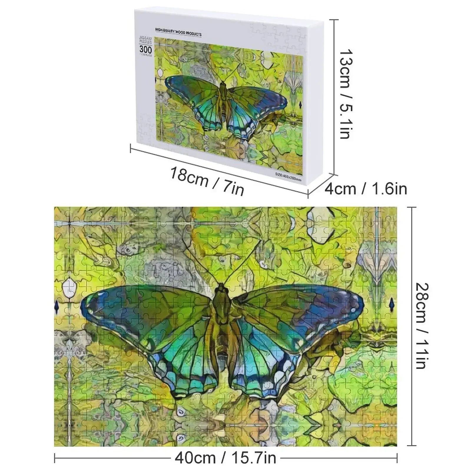 Se farfalla volò verde puzzle regali personalizzati composizioni in legno per bambini regalo personalizzato per bambini personalizza puzzle