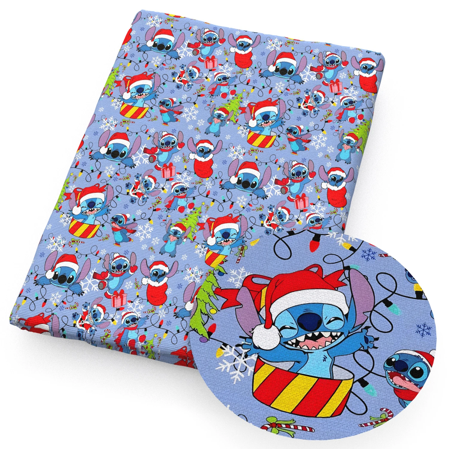 

50*145cm Disney Stitch Polyester Cotton/Pure Cotton Fabric Tissue Sewing Quilting Needlework Material Curtain DIY Bag