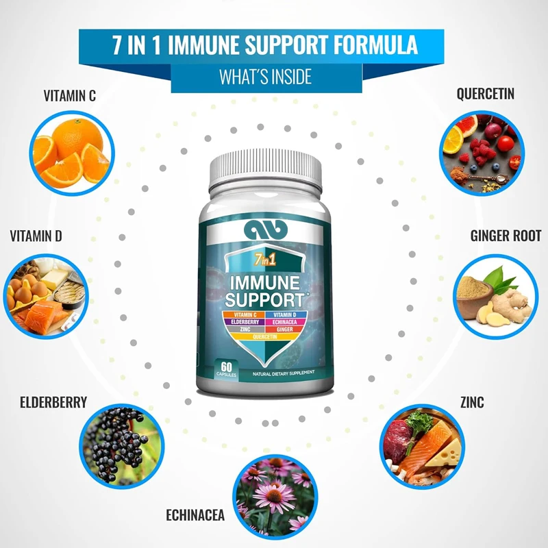 7-in-1 immune support supplement, complete immune defense -60 capsules