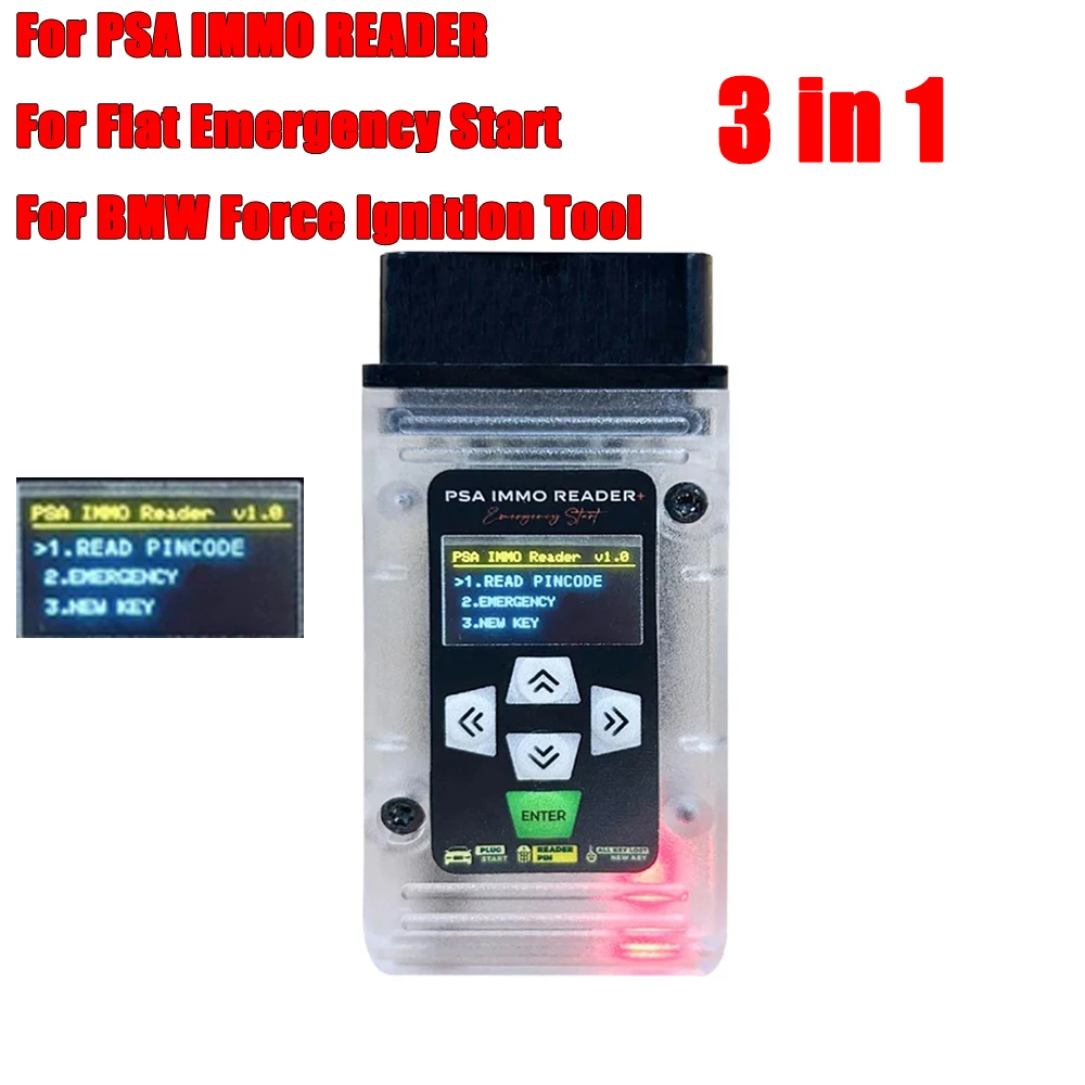 

For PSA Immo Reader Emergency Start for Fiat Emergency Start for BMW Force Ignition Tool 3 IN 1 Read PIN Code Diagnostic Tools