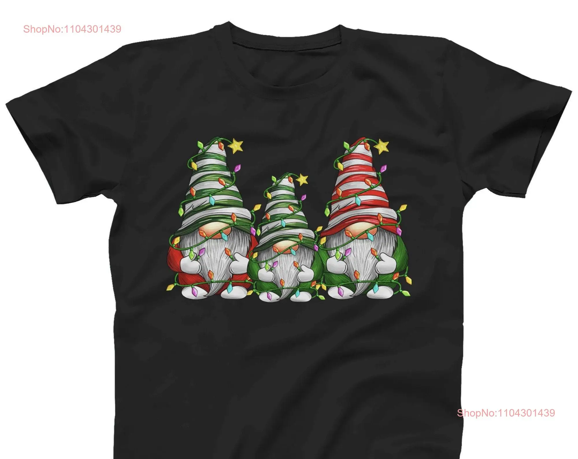 Christmas Gnomes With Lights For And Kids T shirt Xmas Top S 5XL Festive Holiday  long or short sleeves