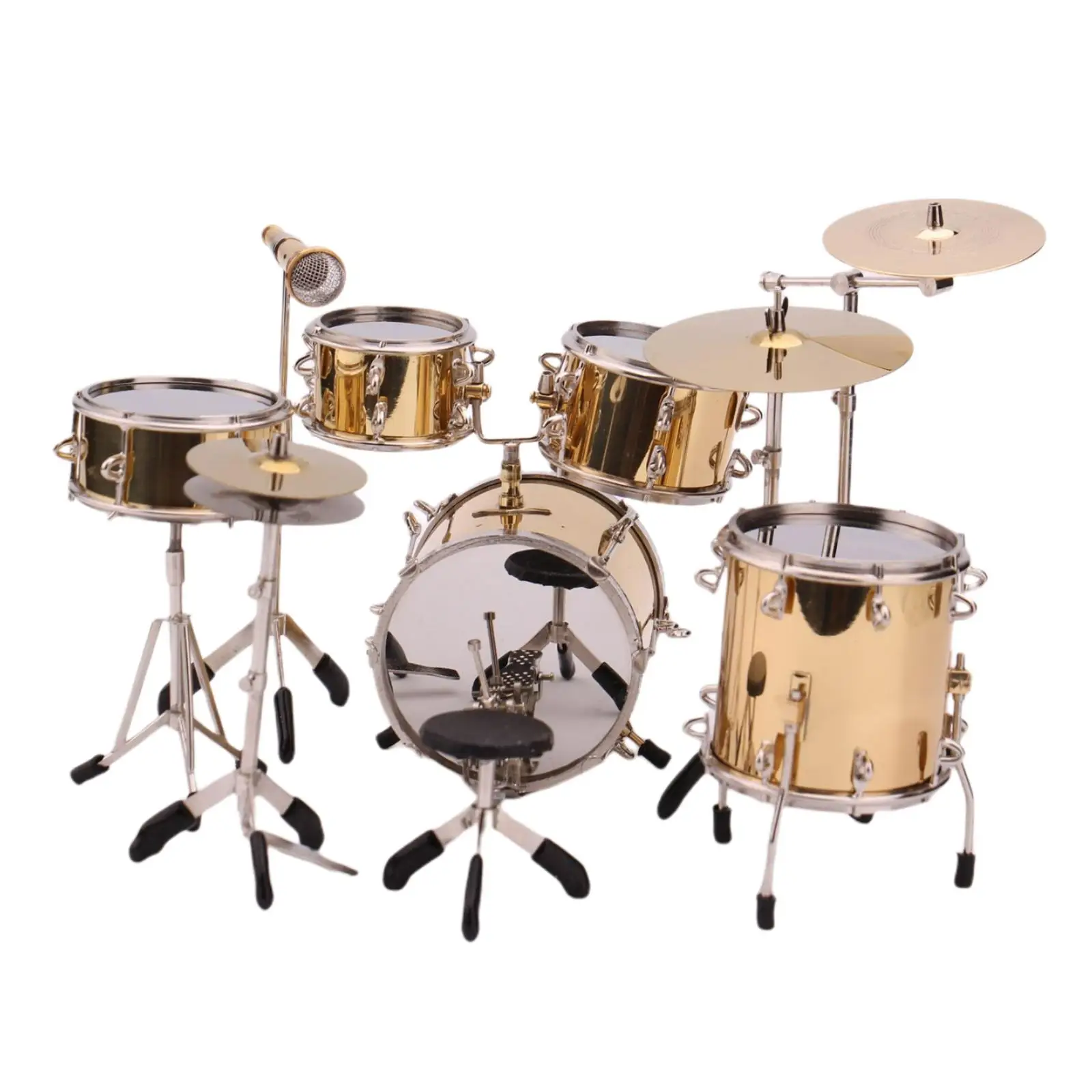 8 Drum Set Miniature Drum Instrument Model for Bedroom Decoration