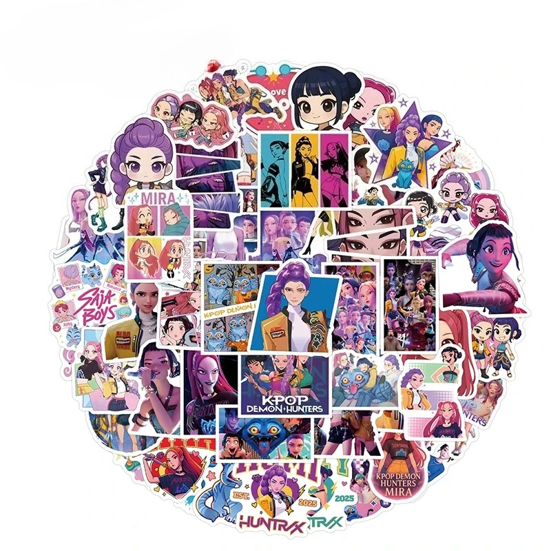 جديد 55-110 قطعة K-POP شيطان الصيادين ملصق فيلم التلفزيون الطرفية الكمبيوتر ملصقات الزخرفية مقاوم للماء لعبة من الفينيل هدايا الأطفال #2