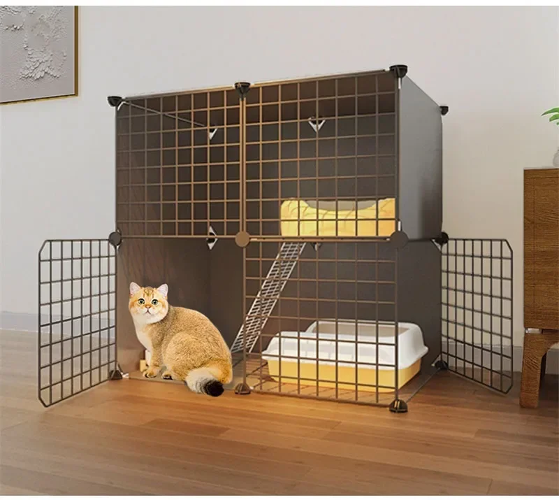 

z Double-layer Outdoor Warm Cage Wrought Iron Cat Cages Indoor Pet Villa Cat Bed Household Large House Pet Products