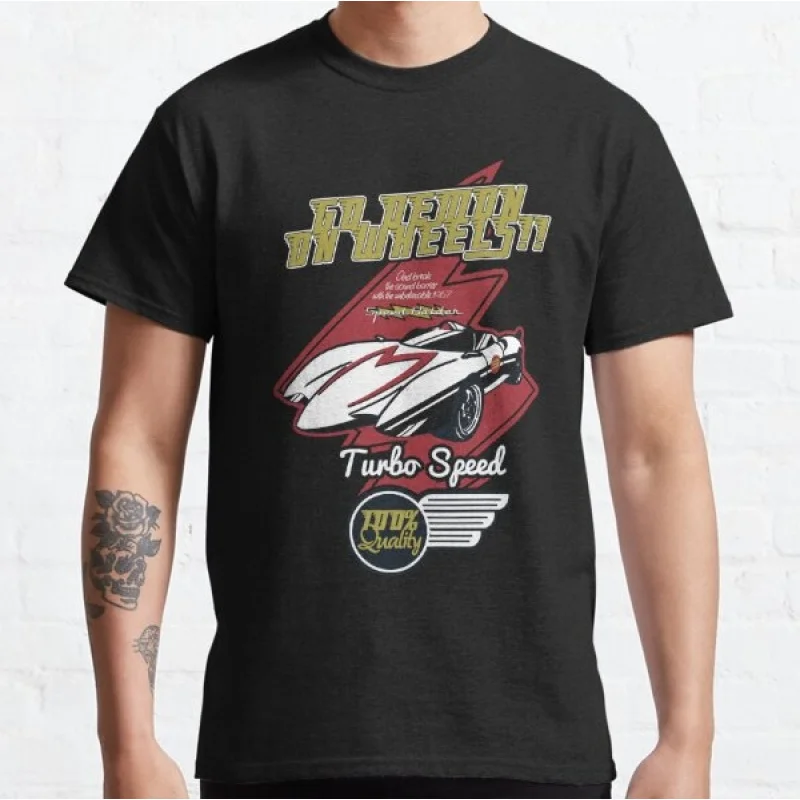 

0307 Mach Go Go Go graphic tee Manga Speed Racer Anime T shirt for men Cartton Large size Tops 100% cotton printed Y2K Clothes