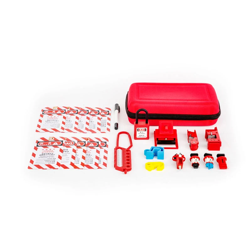 

Electrical Safety Lockout Kit,Red Storage Bag,Isolation Padlock and Hasp,9 Types Circuit Breaker Lockout,Tagout with Special Pen