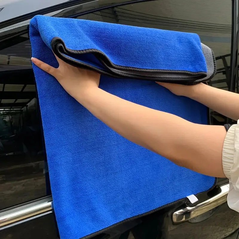 High Quality Thicken Microfiber Cloths Double Layer Car Washing Drying Towels Super Absorbent Auto Detailing Cleaning Cloth Rags