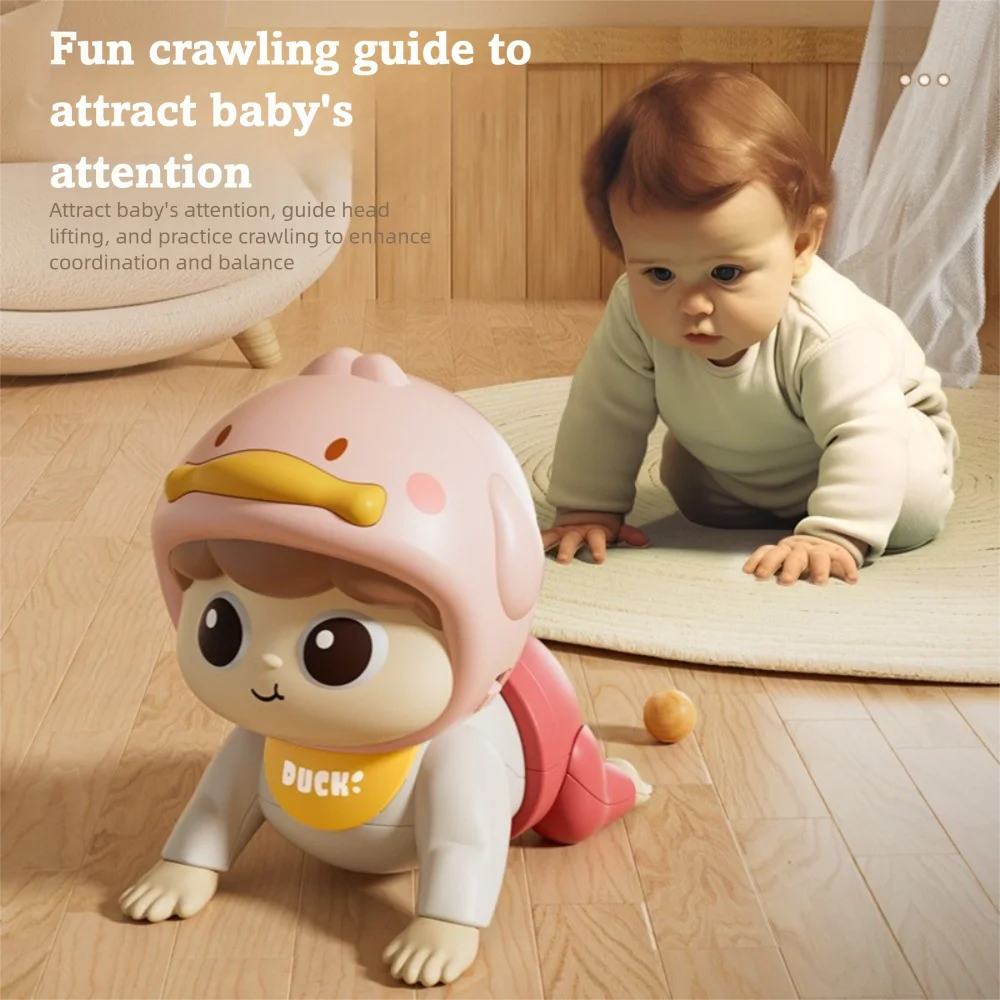 With Music Crawling Doll Toy Early Education Electric Powered Music Baby Toy Speaking Mode Electric Crawling Toy Infant Training