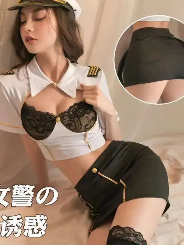 Cosplay Sexy Lingerie Stewardess Uniform Role Play Policewoman Instructor Babydolls Nightclub Dress Sets Charming Playful ZSQR