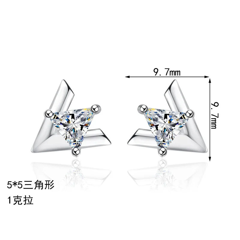 

ZFSILVER модные серьги из серебра 925 пробы с муассанитом, классический дизайн, треугольные V-образные серьги для очарования, женские аксессуары, ювелирные изделия, подарок на вечеринку AZ1206-E