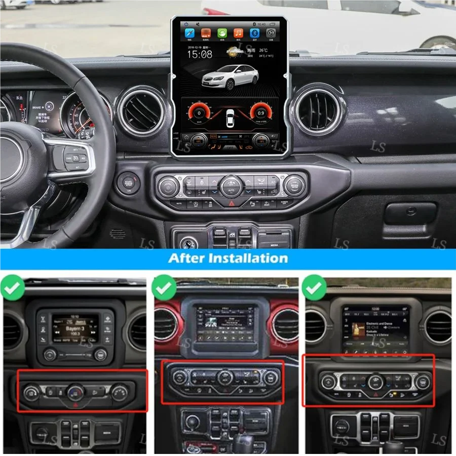 

12.1" Car Radio For Jeep Wrangler 2018-2023 Car Multimedia Player Stereo Auto GPS Navigation Carplay Unit Android14 Screen