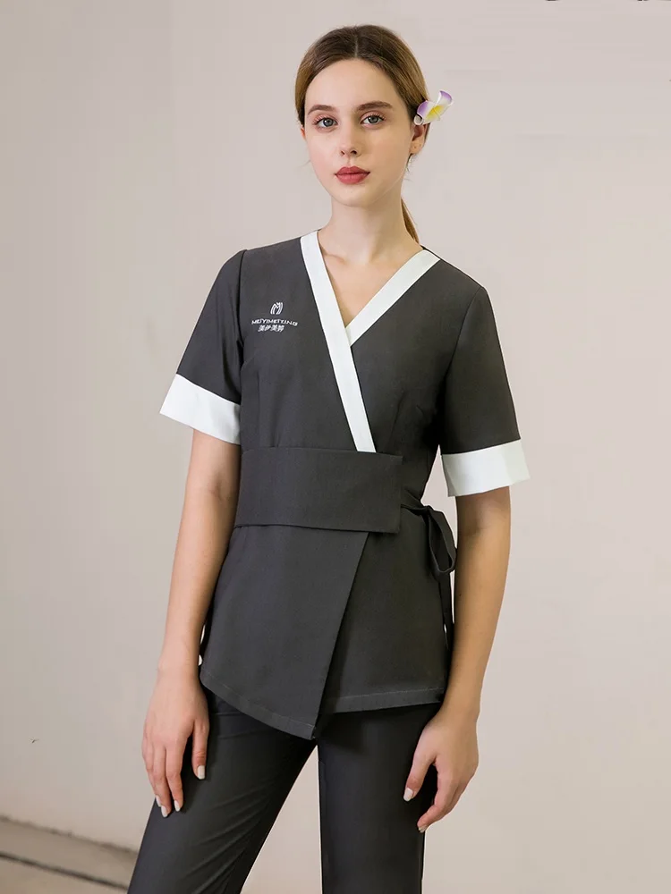 Technician Work Clothes Female 2023 Spring And Summer New High-end Beauty Salon SPA Uniforms Health Club Workwear Nurse Overalls